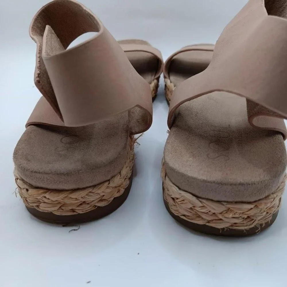 SOUL Naturalizer Shoes Womens Size 9.5M Pink Espadrille Platform Sandals Comfort